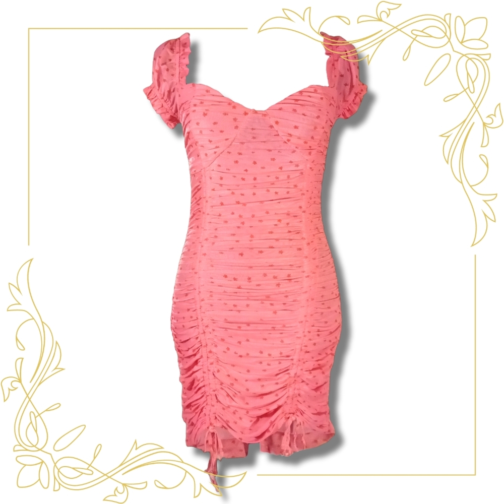 Pink Ruffled Mini Dress